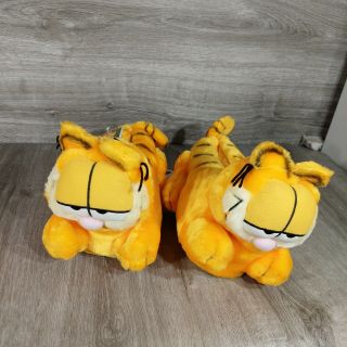 Vintage Garfield Yellow Plush Slippers (ladies S 5 - 6) 2000