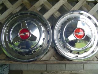 2 Vintage 1957 Chevrolet Chevy Belair Impala Nomad Biscayne Hubcaps Wheel Covers