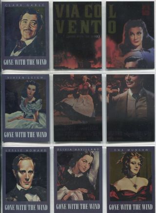 Classic Vintage Movie Posters Complete Gone With The Wind Chase Card Set Cg1 - 9