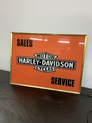 Vintage Harley Knucklehead Panhead Sign Light Display Memorabilia Motor Frame