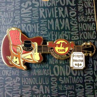 2017 Hard Rock Cafe Washington Dc Fords Theatre Chair & Top Hat Guitar Le Pin