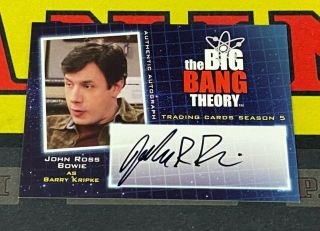 2013 Cryptozoic The Big Bang Theory Seasons 5 A15 John Ross Bowie Autograph