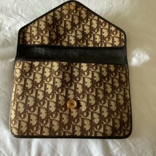 Authentic Vintage Christian Dior Brown Trotter Logo Envelope Clutch Bag 3