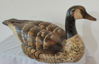 Rare Vintage Carved Wood Duck By Tom Taber & Hersey Kyle Jr Signed 23 " X10 " X9 "