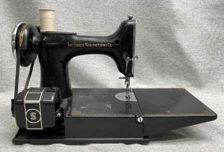 Vintage 50s Singer Featherweight 221 - 1 Sewing Machine & Locking Case,