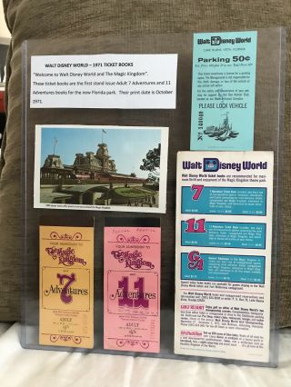 Rare Vintage Set Of Two October 1971 Walt Disney Ticket Stubs