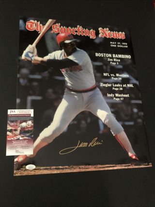Jim Rice Autographed 16x20 Photo Boston Red Sox Signed Jsa Certified Hof
