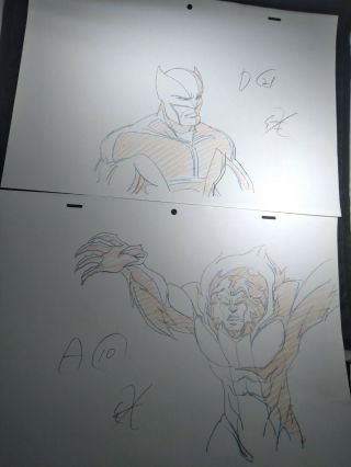 Marvel Animation Cels Production Art Comics Wolverine And The X - Men Sabertooth
