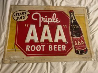 Vintage Aaa Root Beer Soda Pop Advertising Sign