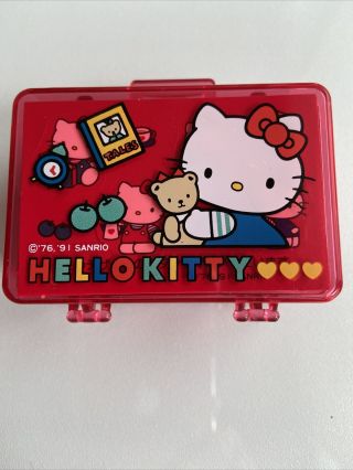 Vintage Sanrio Hello Kitty Suitcase Rubber Stamp Set Rare Japan Made 1991