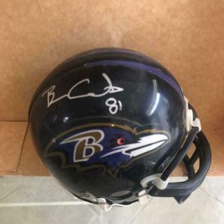 Ben Coates Baltimore Ravens Signed Auto Riddell Mini Helmet W/coa