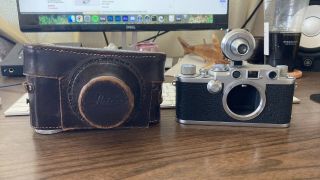 Leica Iiif Red Dial Vintage 1954 Camera 656103 With Viooh And Case