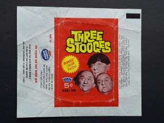 1966 Fleer Three Stooges 5 Cent Wax Pack Wrapper