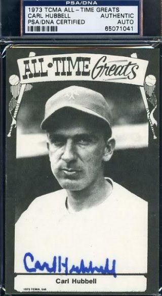Carl Hubbell Signed Psa/dna Tcma Pc Autograph