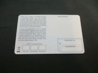 Open/Blank LONGINES Swiss Watch International Guarantee Card 2
