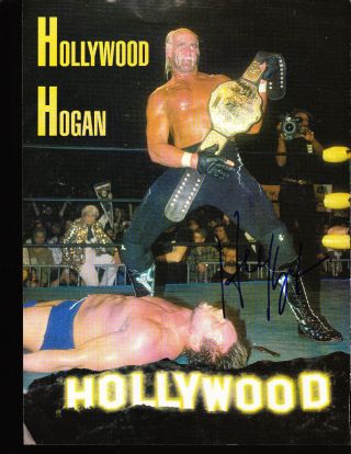 Hollywood Hulk Hogan Signed Autograph Wwe Wwf Wcw 8x11 Yearbook Photo