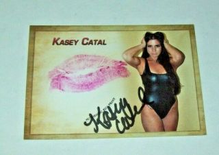 2019 Collectors Expo Wwe Diva Kasey Catal Autographed Kiss Card