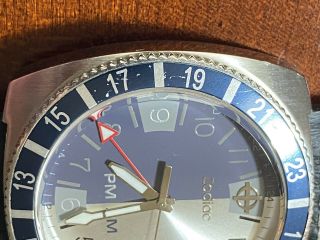 Zodiac Sea Dragon GMT Quartz Blue & Diver Dial Men ' s Vintage Watch Swiss Made 4