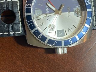 Zodiac Sea Dragon GMT Quartz Blue & Diver Dial Men ' s Vintage Watch Swiss Made 5