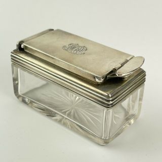 Antique Solid Silver Travelling Lockdown Inkwell /jar Frances Douglas 1846 7.  5cm