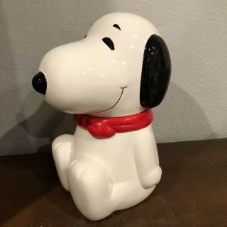 Nib Vintage Snoopy Cookie Jar Bow Tie Benjamin Medwin Large 12 " Ceramic Dog