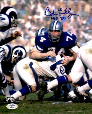 Bob Lilly Autographed Signed Inscribed 8x10 Photo Nfl Dallas Cowboys Psa