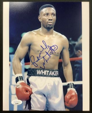Pernell Whitaker Signed Photo 8x10 Boxing Autograph White Trunks Foy Hof Jsa