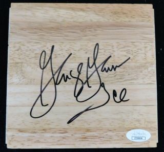 George Gervin San Antonio Spurs Signed 6x6 Floorboard Jsa Authenticated