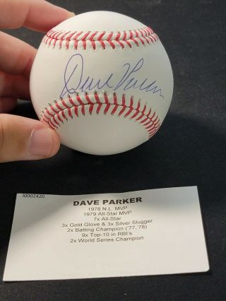 Dave Parker Signed Baseball - Tristar Authenticated