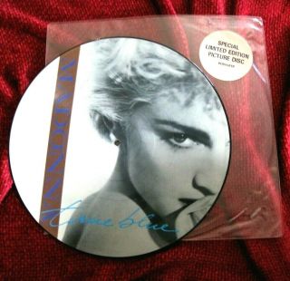 Madonna Single 12 " True Blue Picture Disc Promo Hype Sticker Vinyl Record Lp Set