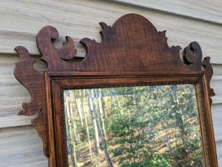 Vintage Solid Mahogany George III Chippendale - style Wall Mirror w/Ornate Molding 4