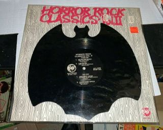 Horror Rock Classics Vol.  Ii 10 " Rare Die Cut Bat Vinyl Rhino 1983 Halloween