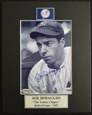 Joe Dimaggio/yankees Auto Signed Photo Matted To 8x10 W/coa