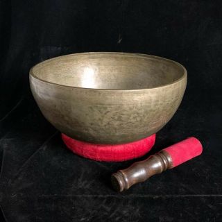 Huge 12 - 1/4 " Vintage Tibet/himalaya Bronze Singing Bowl - Meditation And Healing