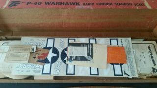 NOS VINTAGE TOP FLIGHT P - 40 RC - 17 WARHAWK RADIO CONTROL NIOB - Kit No.  RC - 17 3