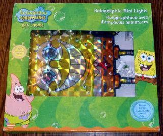 2005 Spongebob Squarepants Holographic Christmas Mini Lights Set Nickelodeon