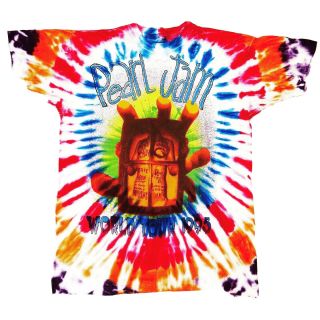 Rare Vintage Pearl Jam 1995 World Tour Live In Concert Shirt T - Shirt Tie - Dye Xl