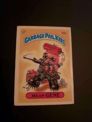 1985 Topps Garbage Pail Kids Stickers Mean Gene 41a Nm -