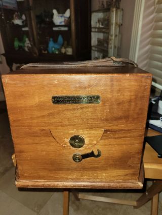 Vintage 1940s Ww2 Wwii Era Hamilton Watch Co Ships Marine Chronometer Wooden Box