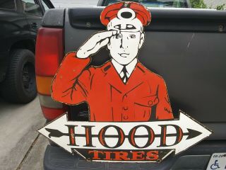 Vintage Hood Tires Service Station Porcelain Sign