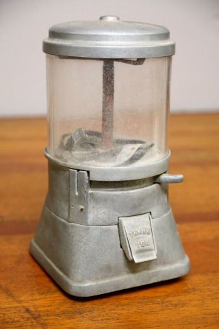 Vintage Gumball Machine Regal 1 Cent Peanut Vending Glass Globe Parts Repair