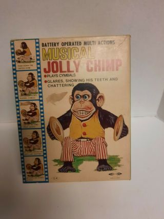Vintage Battery Operated Multi Actions Musical Jolly Chimp 7061 S1