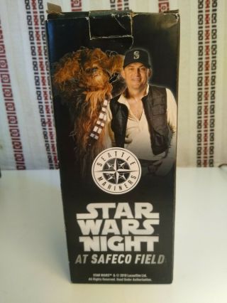 2018 Safeco Field Seattle Mariners Chewbacca Bobblehead Star Wars Seager On Box