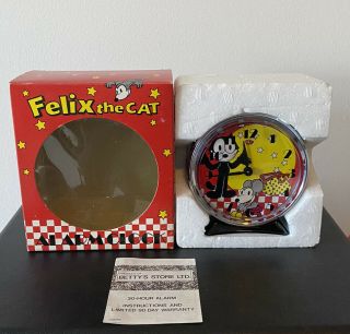 Vintage 1989 MIB Felix the Cat Wind Up Alarm Clock Bright Ideas 3
