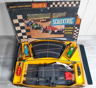 Vintage Scalextric Gp1 Set By Moldex Australia W/ Lotus 16 C.  54 Early 60 