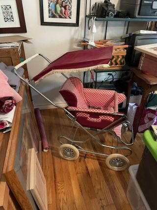 Perego Vintage Stroller Red White Collaspable