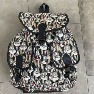 Rare Vintage Looney Tunes Bugs Bunny Black Gray Backpack 1993 90s