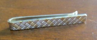 VINTAGE TIFFANY & CO STERLING & 18K 750 YELLOW GOLD TEXTURED TIE BAR OR CLASP 2