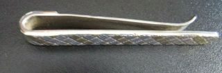 VINTAGE TIFFANY & CO STERLING & 18K 750 YELLOW GOLD TEXTURED TIE BAR OR CLASP 3