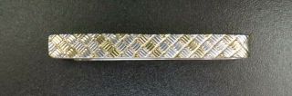 VINTAGE TIFFANY & CO STERLING & 18K 750 YELLOW GOLD TEXTURED TIE BAR OR CLASP 6